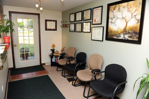 Reception area at Natural Healing of Wauconda with Dr. Mark Gould