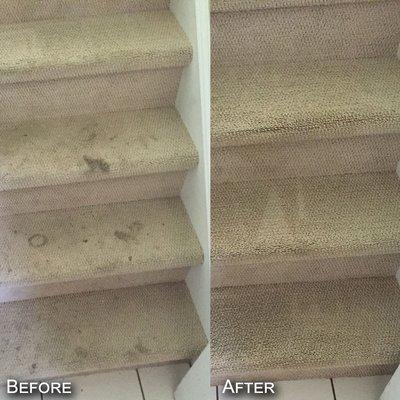 Brielle's Rug Cleaning NYC - Stair Cleaning before & after