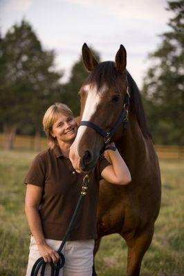 Elizabeth and her draft cross mare, Secret of Life.