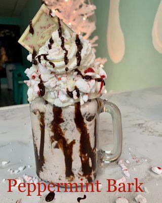 Peppermint Bark Extreme Shake available for A limited time.