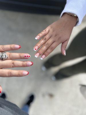 Valentine's inspired gel manicures