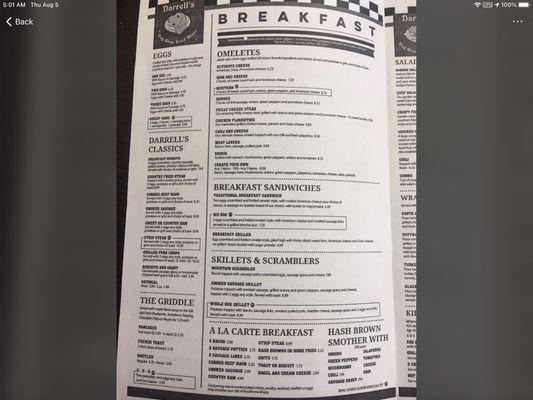 Breakfast Menu