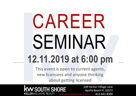 Keller Williams South Shore Career Seminar