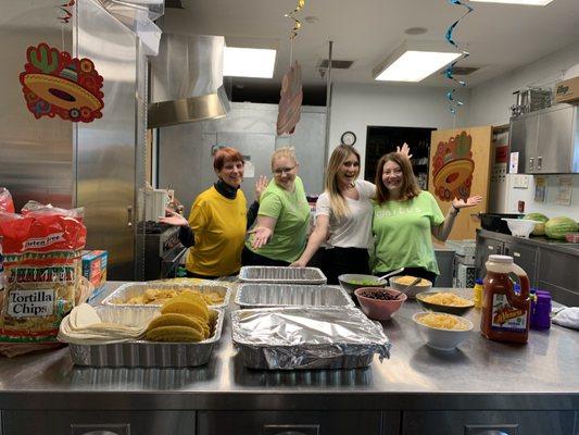 It was fiesta night for the families at Good Neighbor Center, and we were up for the job.