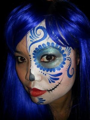 Day of the Dead/Sugar Skull face paint and makeup by Cynnamon. Call to book her at 415-548-1178