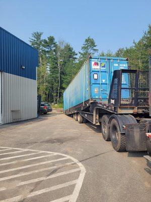 40ft storage container rental for an Auto Parts Store in Wiscassett, ME