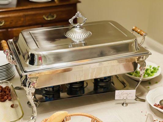 Encore silver chafing dishes- beautiful