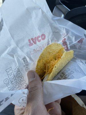 Not even a taco. DT selling shells now SMH