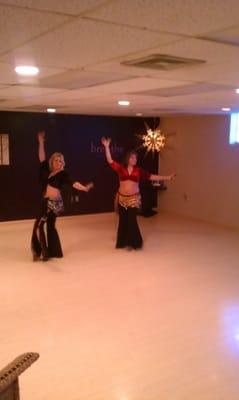 Our yoga sanctuary with a Belly dancing demo by Ann Marie