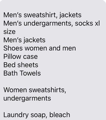 These items are urgently needed