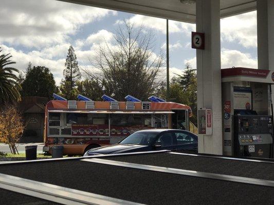 Food truck parked on corner