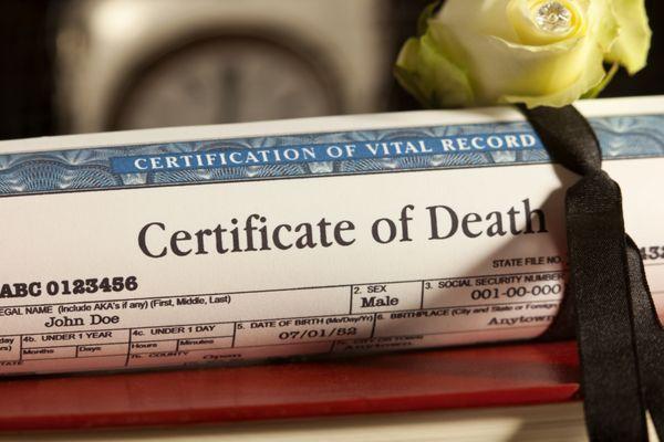 Certified copies of death certificates may be obtained from the Clerk-Recorder's Office.