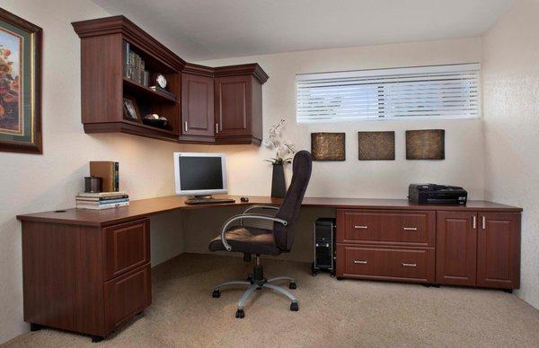 Lovely mahogany cabinets for Northport home office