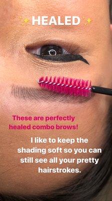 Healed combo brows before touchup by Katie McCarthy