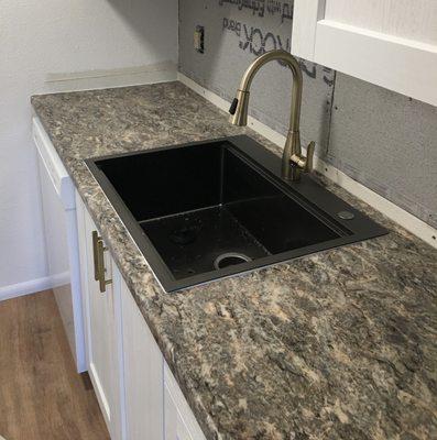 Kitchen sink, faucet, and dishwasher installation for client. Clean, professional, quality work