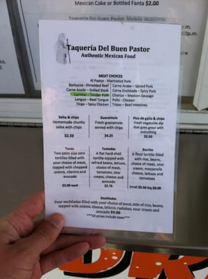 Menu side 1