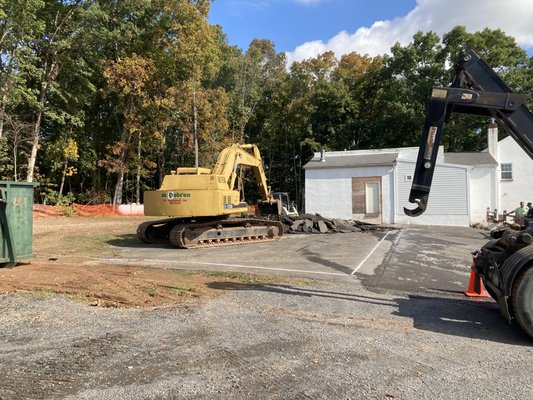 Blacktop removal for future tasting room at Warwick farm brewing