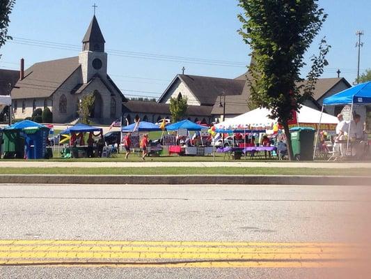 View of the festival from afar. Waiting on the parade to start!