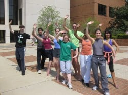 George Mason University students practicing Tai Chi in Fairfax VA