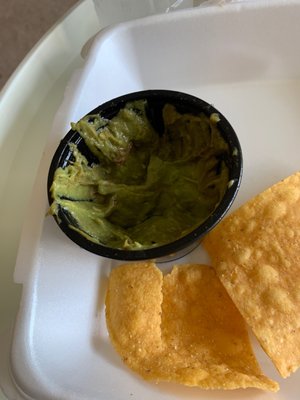 Pasty mushy guacamole that was $7.50 for a large w/chips...