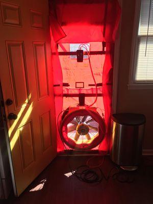 Blower door set up in Hope Gardens