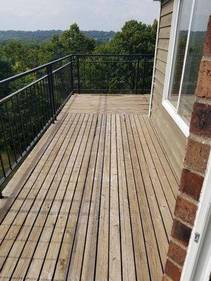 Old deck wood after power washing