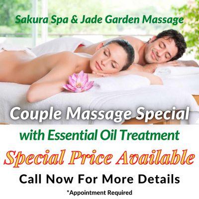 Couple Therapeutic Massage Special with Essential Oil Treatment