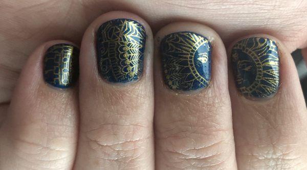 Shellac Mani with Mystic Sun Design