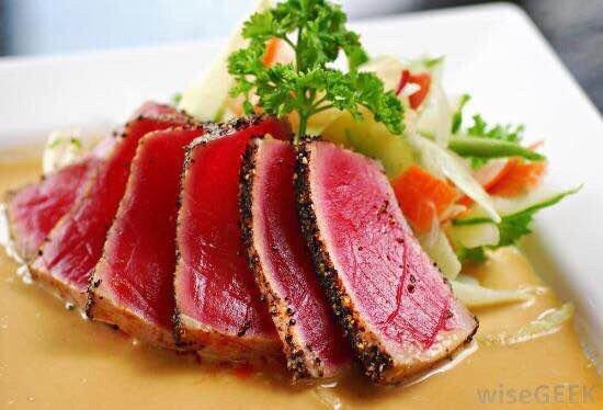 Black pepper tuna appetizer