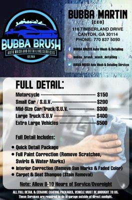 FULL DETAIL PACKAGE