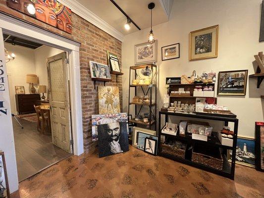 Our shop is full of unique and interesting artwork, jewelry, ceramics, home decor, and much more.