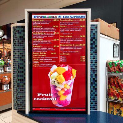 Fruta Land & Ice Cream Menu.