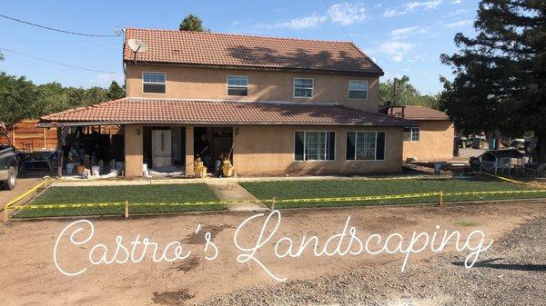 Sod Install with Custom Concrete Curbing Edge.