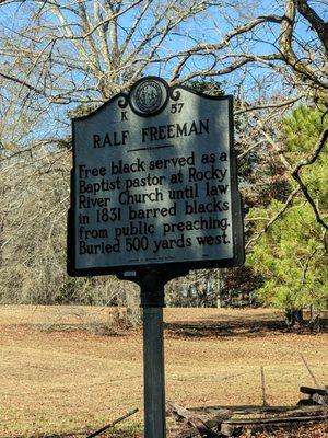 Ralf Freeman Historical Marker