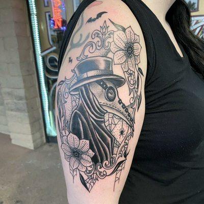 Gerald Daniell with the sick plague doctor! Taking "dont forget to wear a mask" to the next level!