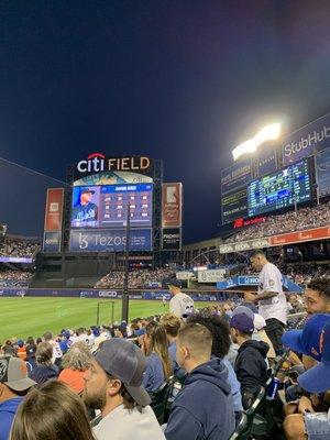 Section 110 view at Field Level (close to Arancini Bros Section 103) during Yankees-Mets game