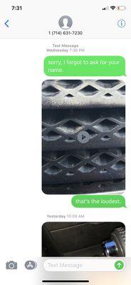 sent the videos to the "professional installer"  only one response; please see the rest.