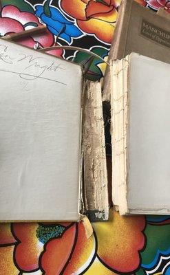 Antique book before and after