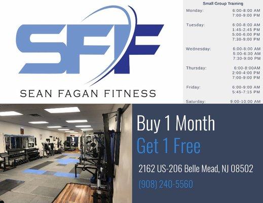 New Members! Take advantage of Buy 1 Month Get 1 Month FREE Small Group Training!