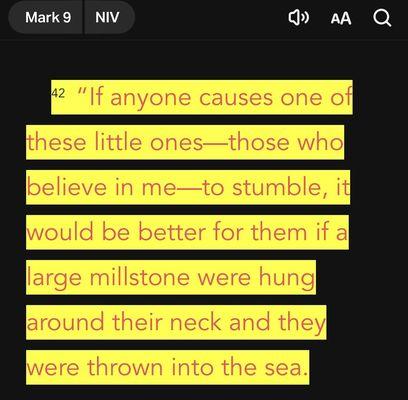 God's word is scary, so I changed my ways. While you reactively abused me to pull me back.