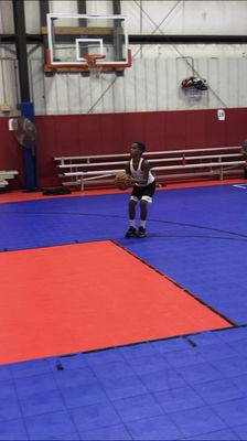 Our basketball session was over but one of our athletes decided he was not ready to leave. He wanted some extra shots. #WhyNot