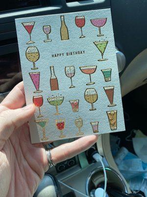 Found the perfect bday card for dinner tonight!