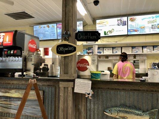 Ordering counter/register area for the pier grill.