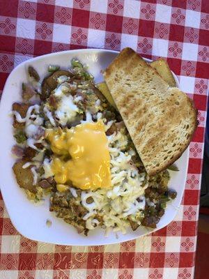 HALF of a garbage plate!! So much food!!