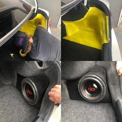 fiberglass sub enclosure in WRX for single dd audio 8