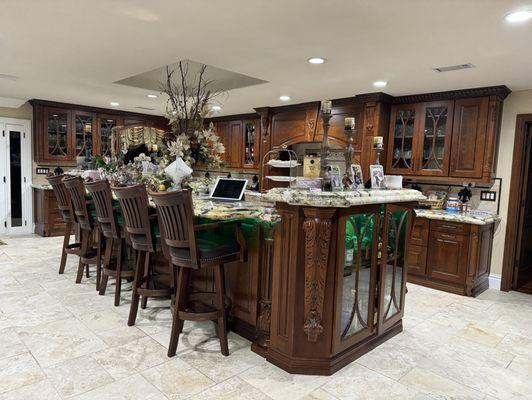 Cherry wood kitchen with 16'0 Island custom made