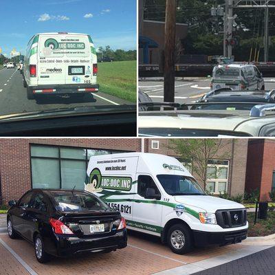 Our service vehicles captures around town.