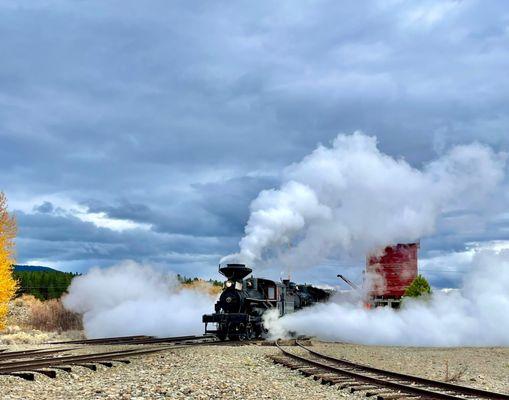 Steam blow off with both engines at the yard.