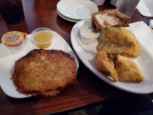 Bluegill fish fry with homemade potato pancakes