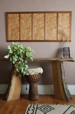 Pi henge and curly ambrosia wall hanging.